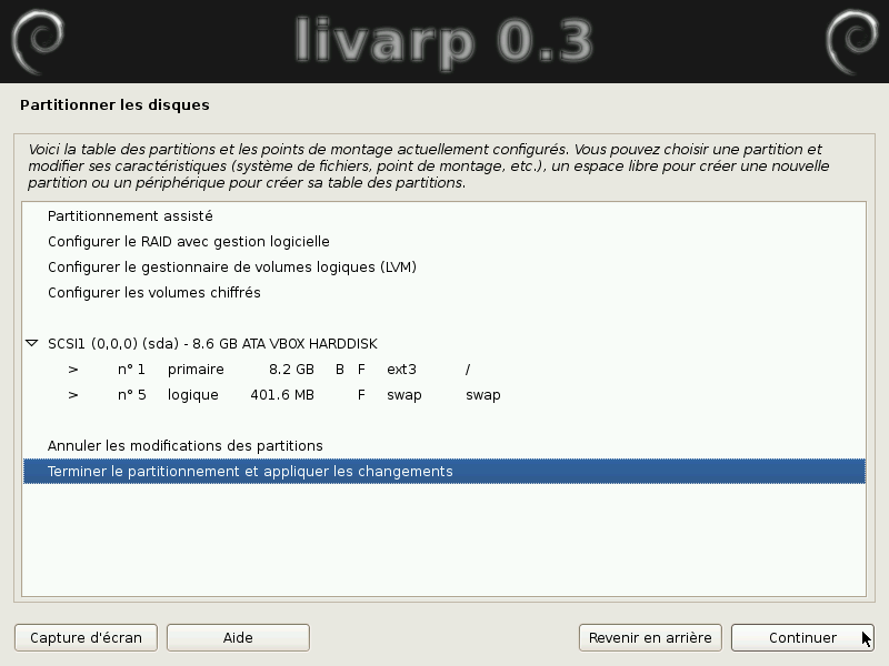 appliquer les partitions