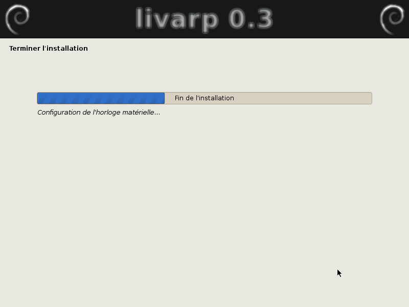fin de l'installation
