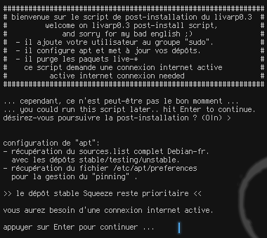 confirmation et configuration de apt