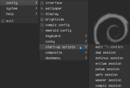 menu startup scripts